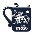 Vector set of labels and icons for milk and dairy produce. Royalty Free Stock Photo