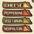 Vector set labels for italian Pizza