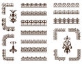 Vector set of lacy ornaments and corners Royalty Free Stock Photo