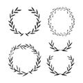 Vector set of leaf frames. Decorative leaf elements Royalty Free Stock Photo