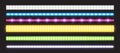 Vector set of led strips with neon glow effect