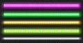 Vector set of led strips with neon glow effect