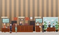 Court hearing concept vector flat illustration