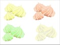 Vector set of lemon,vanilla,crunberry and apple meringue Royalty Free Stock Photo