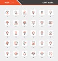 Light bulbs Flat Line Web Icon Concepts Royalty Free Stock Photo