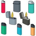 Vector set of lighter Royalty Free Stock Photo