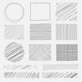 Vector set of line grunge brushes textures.