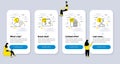 Vector Set of line icons related to Dollar wallet, Shopping bags and Add user. Vector