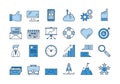 01 Blue BUSINESS icons set