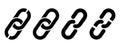 Vector set with link icons. Chain icon. Hyperlink web symbol. Royalty Free Stock Photo