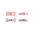 vector set of live streaming icon multimedia logo