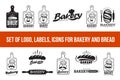 Vector set of logo bakery Royalty Free Stock Photo