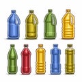 Vector Set logo colored big Plastic Bottles Royalty Free Stock Photo