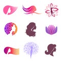 Vector set of logo design for beauty salon