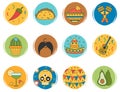 Cute vector set of logo design templates, icons and badges for social media highlight with mexican elements Royalty Free Stock Photo