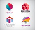 Vector set of Logo templates. Modern abstract geometric creative signs, icons. Design geometric elements. Identity Royalty Free Stock Photo