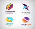 Vector set of Logo templates. Modern abstract unity, 2 parts creative signs, symbols. Design geometric elements
