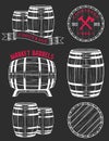 Vector set and logos cooperage workshops Royalty Free Stock Photo