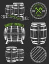 Vector set and logos cooperage workshops Royalty Free Stock Photo
