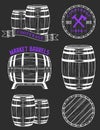 Vector set and logos cooperage workshops Royalty Free Stock Photo