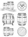 Vector set and logos cooperage workshops