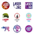 Vector set of logos for laser tag