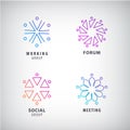 Vector set of logos, social relationship, meeting, forum.