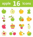 Vector set of logos and symbols of apples Royalty Free Stock Photo
