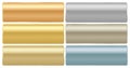 Vector set of long rectangular plates of different metals gold p Royalty Free Stock Photo