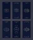 Vector set of luxury covers, flyers, cards, design elements, labels, icon and frames for packaging and design of luxury Royalty Free Stock Photo