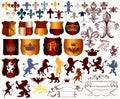 Vector set of luxury royal vintage elements for your heraldic de Royalty Free Stock Photo