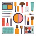 Vector set make up brushes and beauty fashion cosmetic icon.