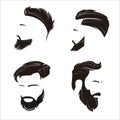 vector set of male models with various hairstyles for barbershop