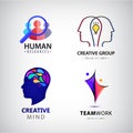 Vector set of man logo, creative group, hr