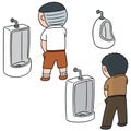 Vector set of man peeing