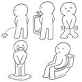 Vector set of man peeing Royalty Free Stock Photo