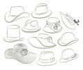 Vector set of man and woman hats