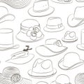 Vector set of man and woman hats pattern