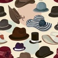 Vector set of man and woman hats pattern Royalty Free Stock Photo
