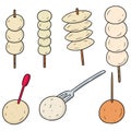 Vector set of meatball, fish ball, pork ball and shrimp ball