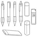 Vector set of mechanical pencil Royalty Free Stock Photo