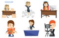 Vector set of media people characters.