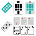 Vector Set of medical icons vector for web design and mobile. Colored. Firefighter, first aid kit multi color style icon