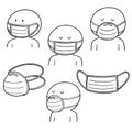 Vector set of medical protective mask