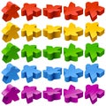 Vector set of meeples for board games