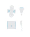 Vector set of menstrual pad tampon and cup Royalty Free Stock Photo