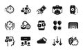 Vector set of Messages, Construction toolbox and Parking garage icons simple set. Vector Royalty Free Stock Photo