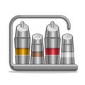 Vector Set metal Shakers for salt and pepper Royalty Free Stock Photo