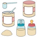 Vector set of milk powder