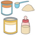 Vector set of milk powder